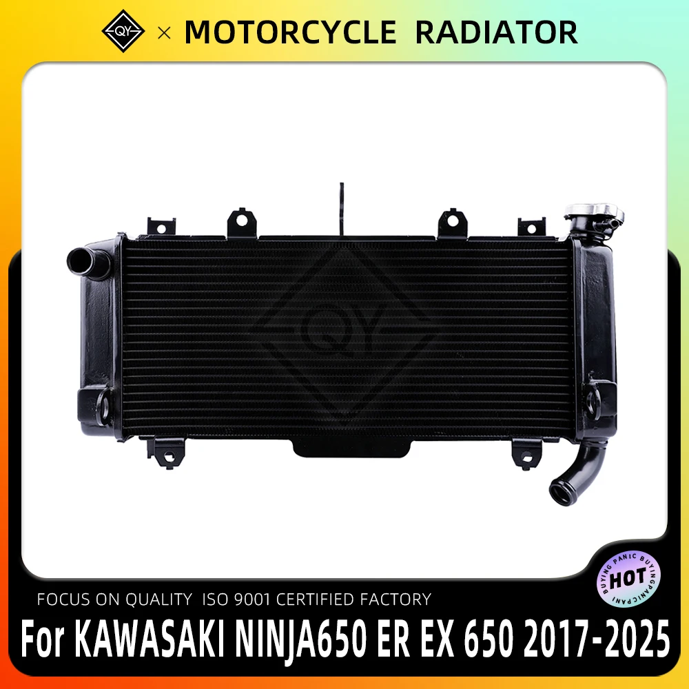 LQYL Motorcycle Engine Radiator Coolant Cooler Cooling Water Tank Systems For KAWASAKI Z650 NINJA650 ER650 EX650 Z650 2017‑2025