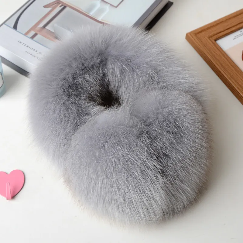 Real Fox Fur Earmuffs Double Sided 100% Natural Fur Earmuffs Outdoor Wind Resistant Earmuffs For Women Winter Ski Ice Skating