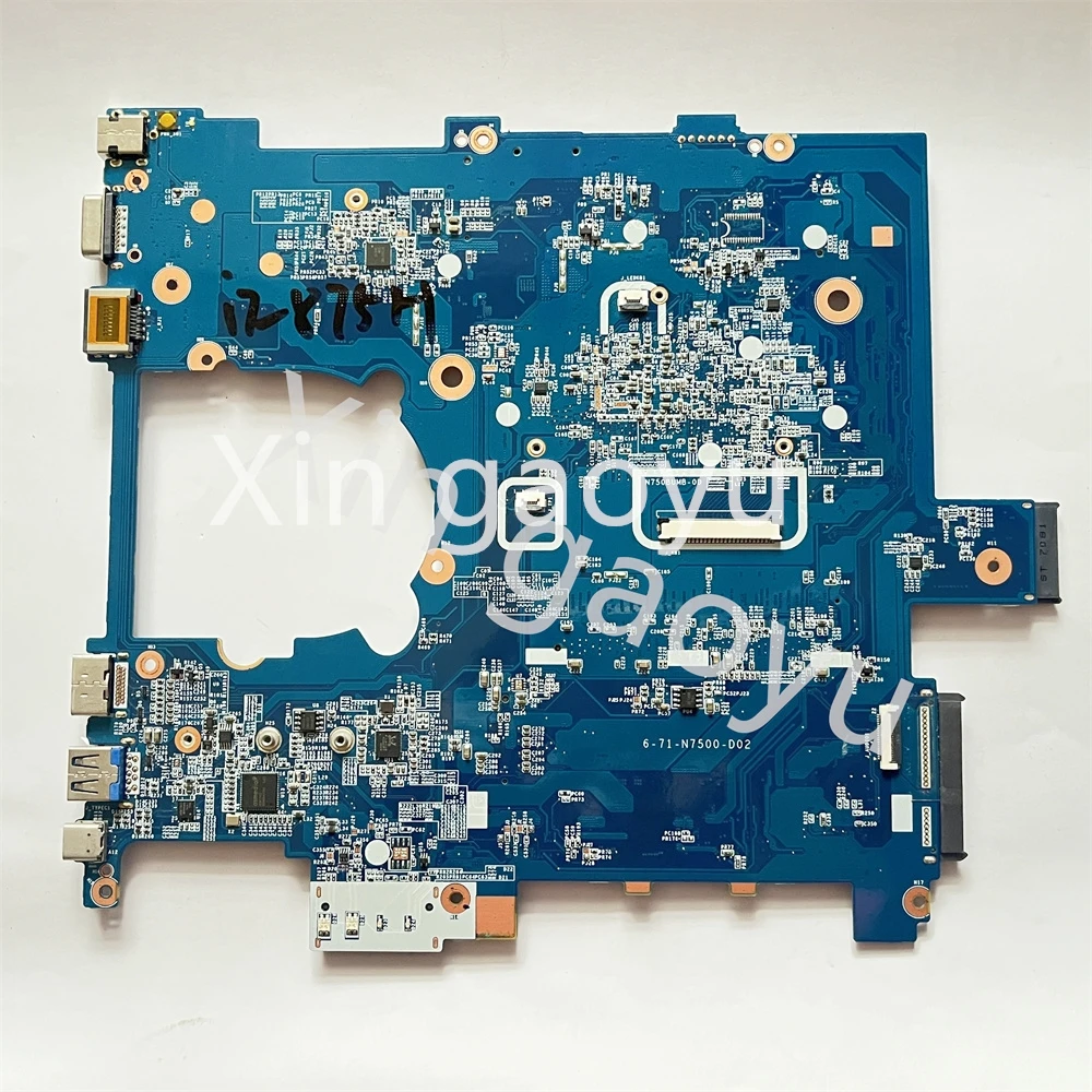 For Clevo N750BU N750B Notebook Motherboard  I7-7500U 6-71-N7500-D02 6-77-N750BU00-D02 100% Tested Perfectly