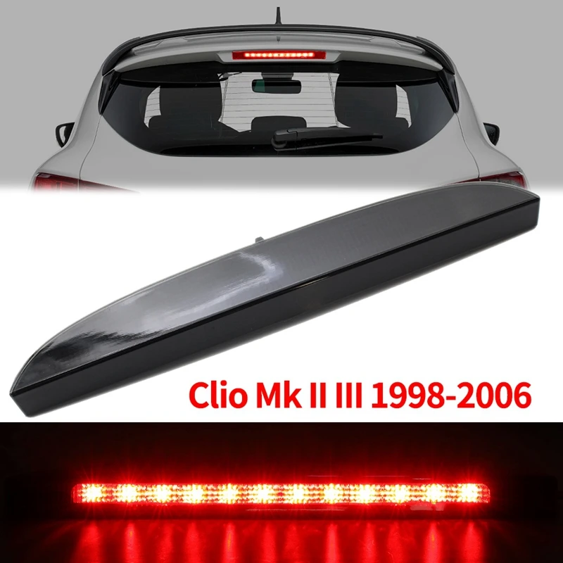 Smoke Tail Light High Mount 12 LED 3Rd Rear Third Brake Light Stop Lamp for Renault Clio Mk II III 1998-2006 7700410753