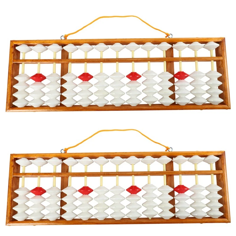 2X Abacus Chinese Abacus Mathematic Education Teacher Calculator Hanging Abacus Teaching Abacus 58X19cm For Teacher