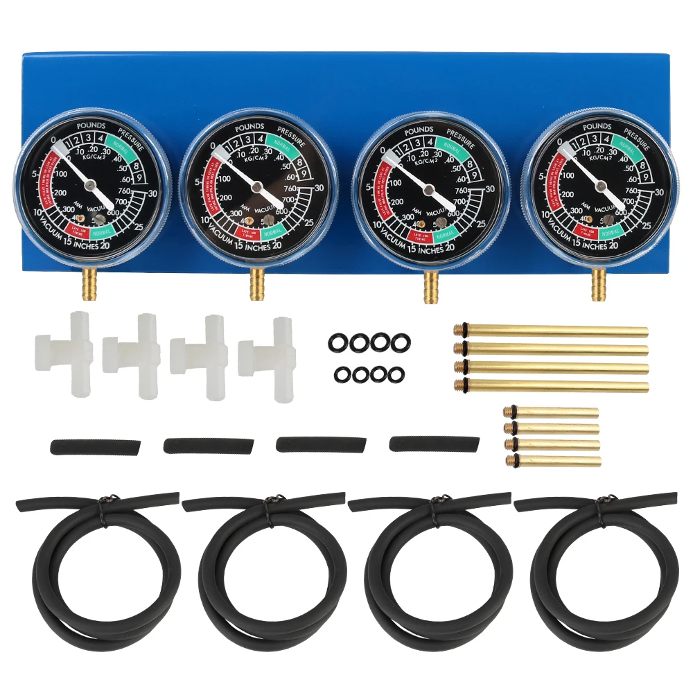 

Motorcycle Fuel Carburetor Synchronizer For 4 Cylinder Engines Machines Synchronizer Tool Vacuum Balancer Gauge with Hose