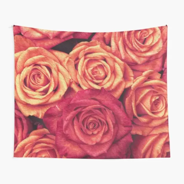 Rose Bouquet Tapestry Flowers Red Rose Tapestry Wall Hanging for Dormitory Art Decoration Cloth Home and Bedroom Living Room