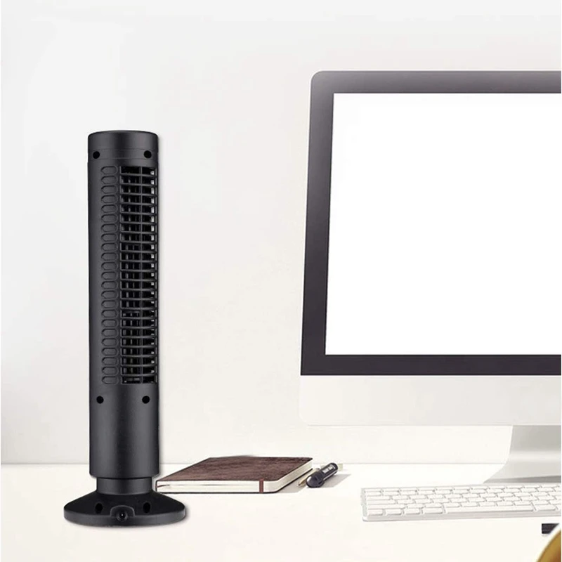 Small Tower Fan,Portable Fan Quiet Bladeless ,2 Speed Electric Fan USB Powered Vertical Fans, For Bedroom Living Room