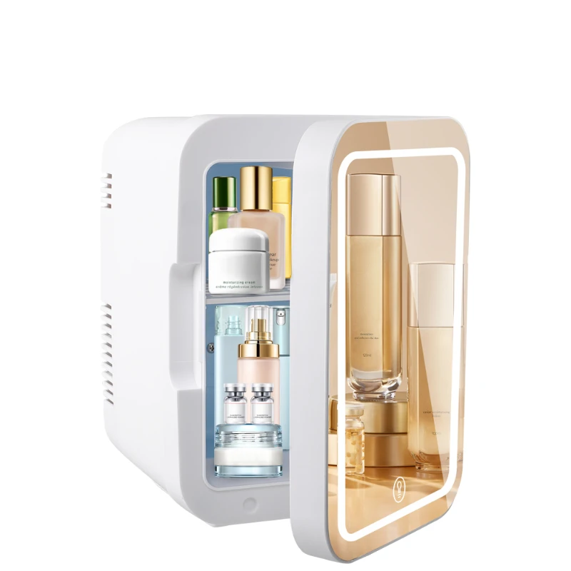 

4L Skin Care Mini Refrigerator Hotel Portable Cosmetics Beauty with Mirror Light Emitting Diode