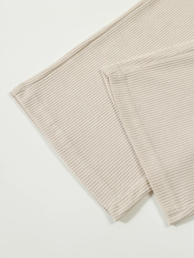 Herren Cord-Cargohose mit Elastischem Bund und Kordelzug, Lässige Hose mit Seitentaschen, Gerades Bein für Frühling und Herbst – Detail 21