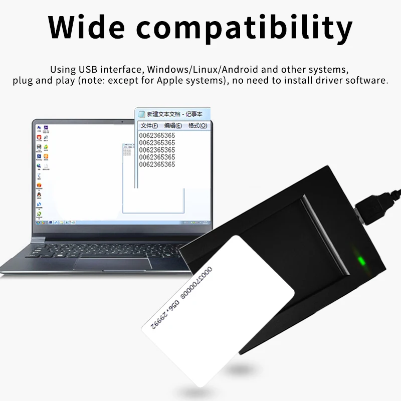 ID/IC  Access Control Issuer , Plug and Play RS232 Format USB Interface Membership Card Swiping Device, Access Card Reader