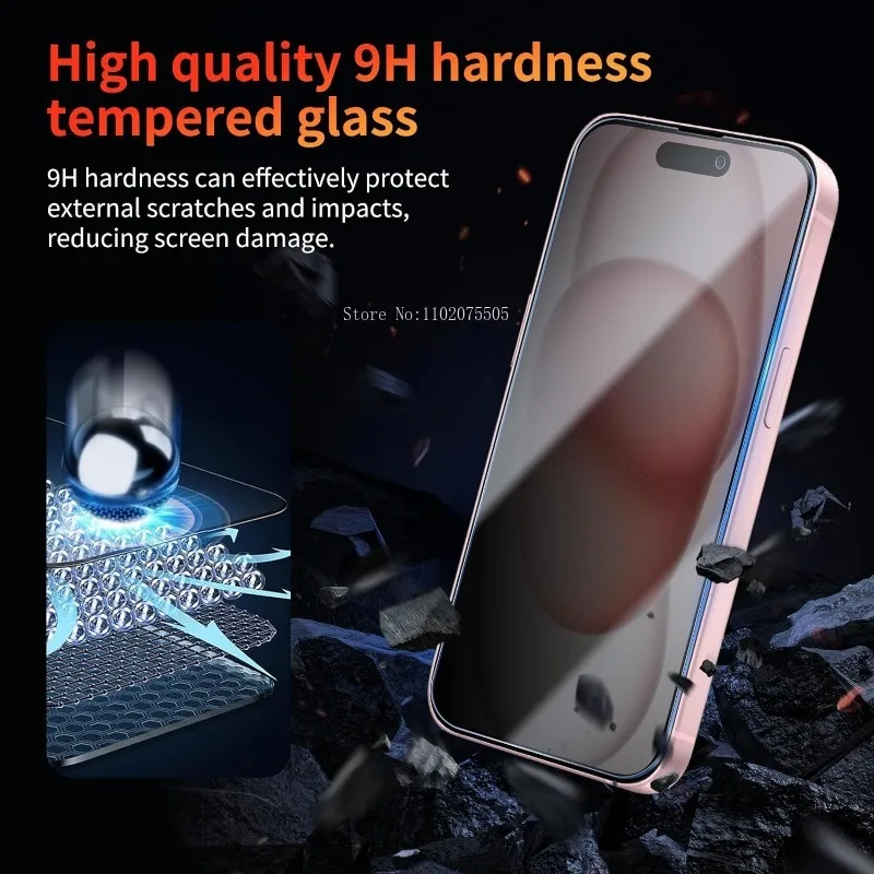 3 Stück Anti Spy Peep gehärtetes Glas für iPhone 16 15 14 13 12 11 Pro Max Mini Displays chutz folie für iPhone 14 15plus x xs max xr