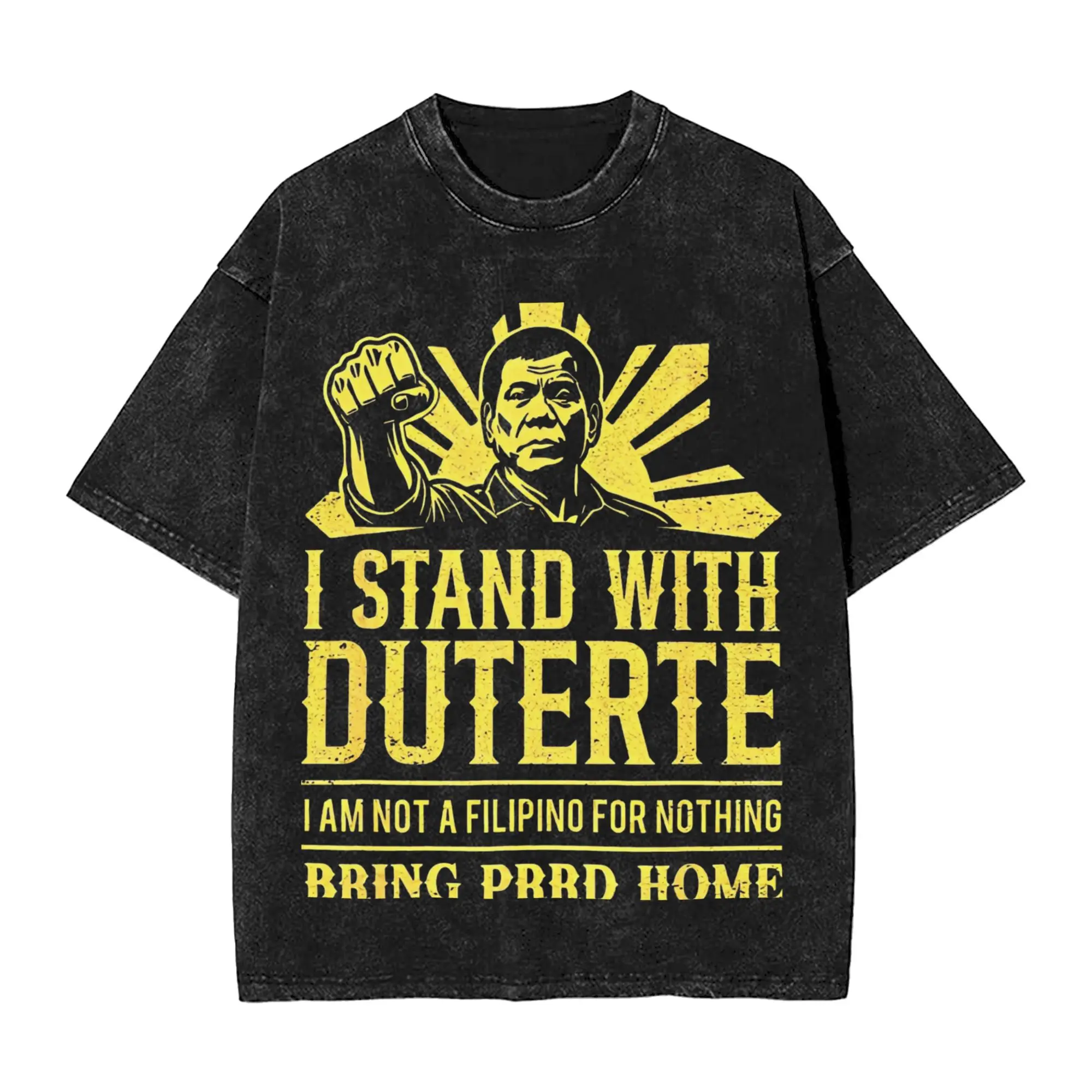 Free Duterte Supporter President Rodrigo Digong Duterte T Shirts Washed Oversize T-Shirt for Men Women Streetwear Tee Shirt