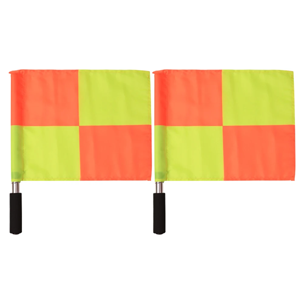 

2pcs Soccer Referee Flags Patrol Flags Polyester Material Large Size Bright Color Perfect for Matches Training Sessions Sports
