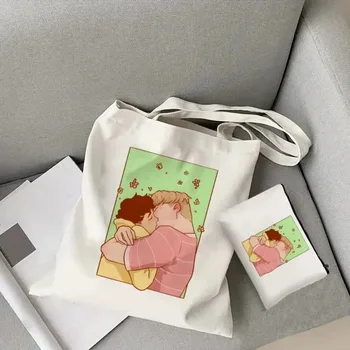 닉 레이디스 핸드백 쇼 하트 스토퍼 패션 캔버스 숄더백, 에코 대용량 지갑, 화장품 가방 쇼핑백, 2 개/세트
