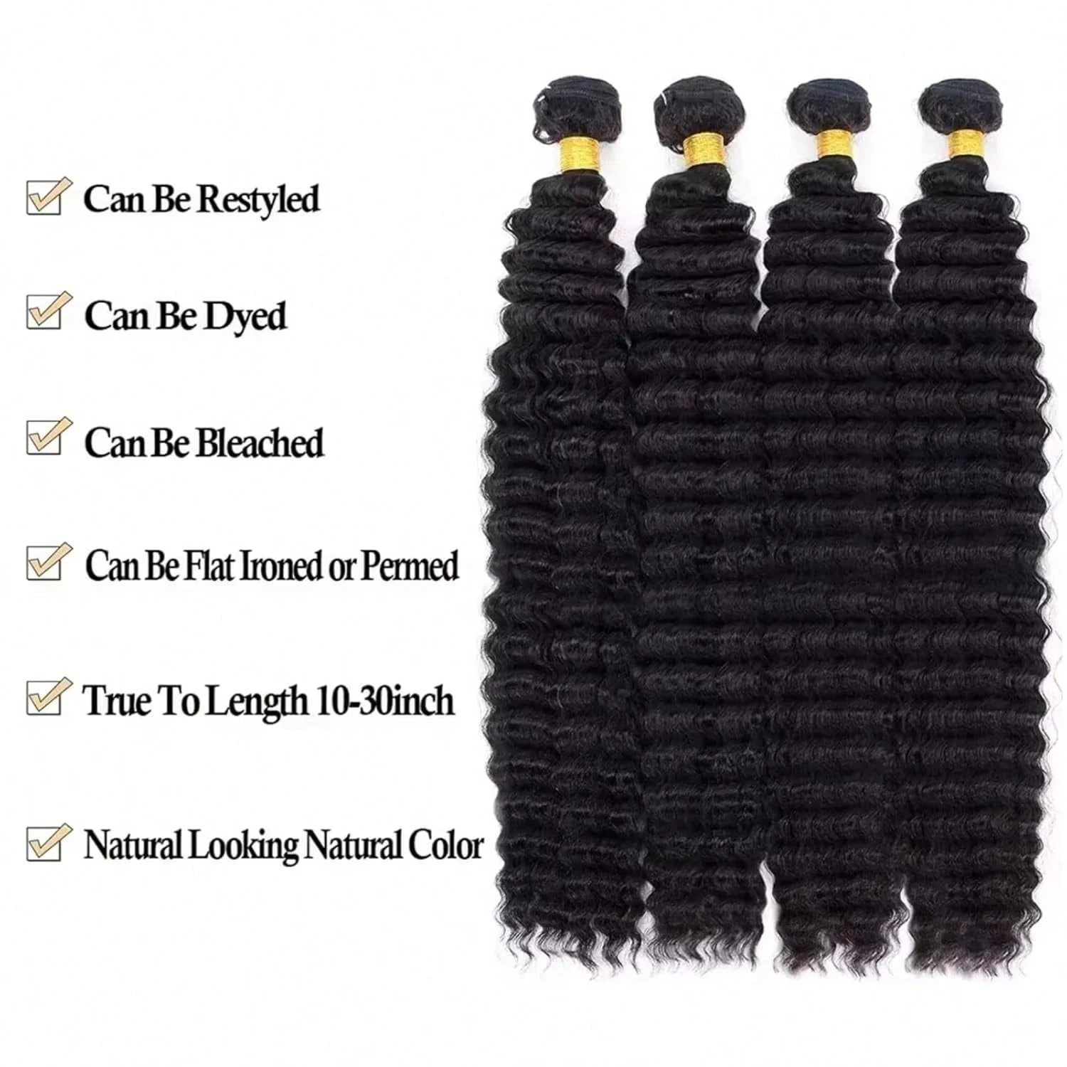 Deep Wave Bundles Human Hair Curly Hair Bundles Raw Hair Bundles 1/3/4 PC Brazilian Deep Curly Hair Bundles Human Hair For Woman image 5