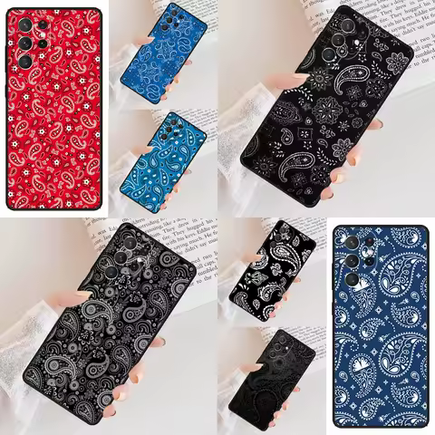 Bandana Seamless Pattern Phone Case For Samsung Galaxy S24 S23 S22 S21 Ultra S10 Note 10 Pro S20 Plus FE S9 S8 Cover