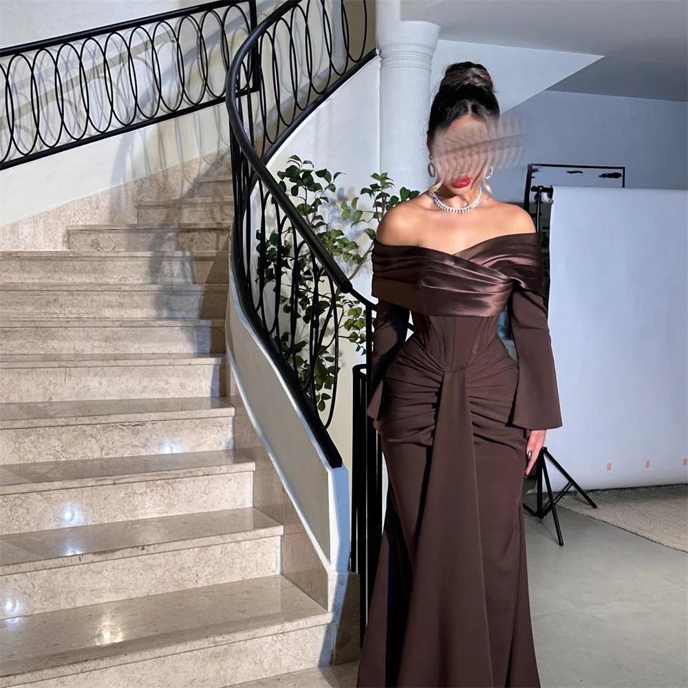 ROYET Sweetheart Off The Shoulder Long Sleeve Mermaid Evening Dress Ankle Length Elegant Formal Prom Gown Customized 2024