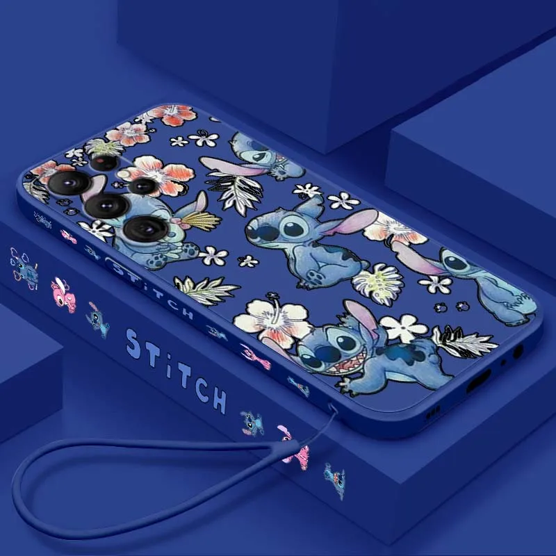 

Fashion Stitch Illustration Phone Case For Samsung Galaxy S25 S24 S23 S22 S21 S20 Ultra Plus FE 5G Liquid Left Rope Cover