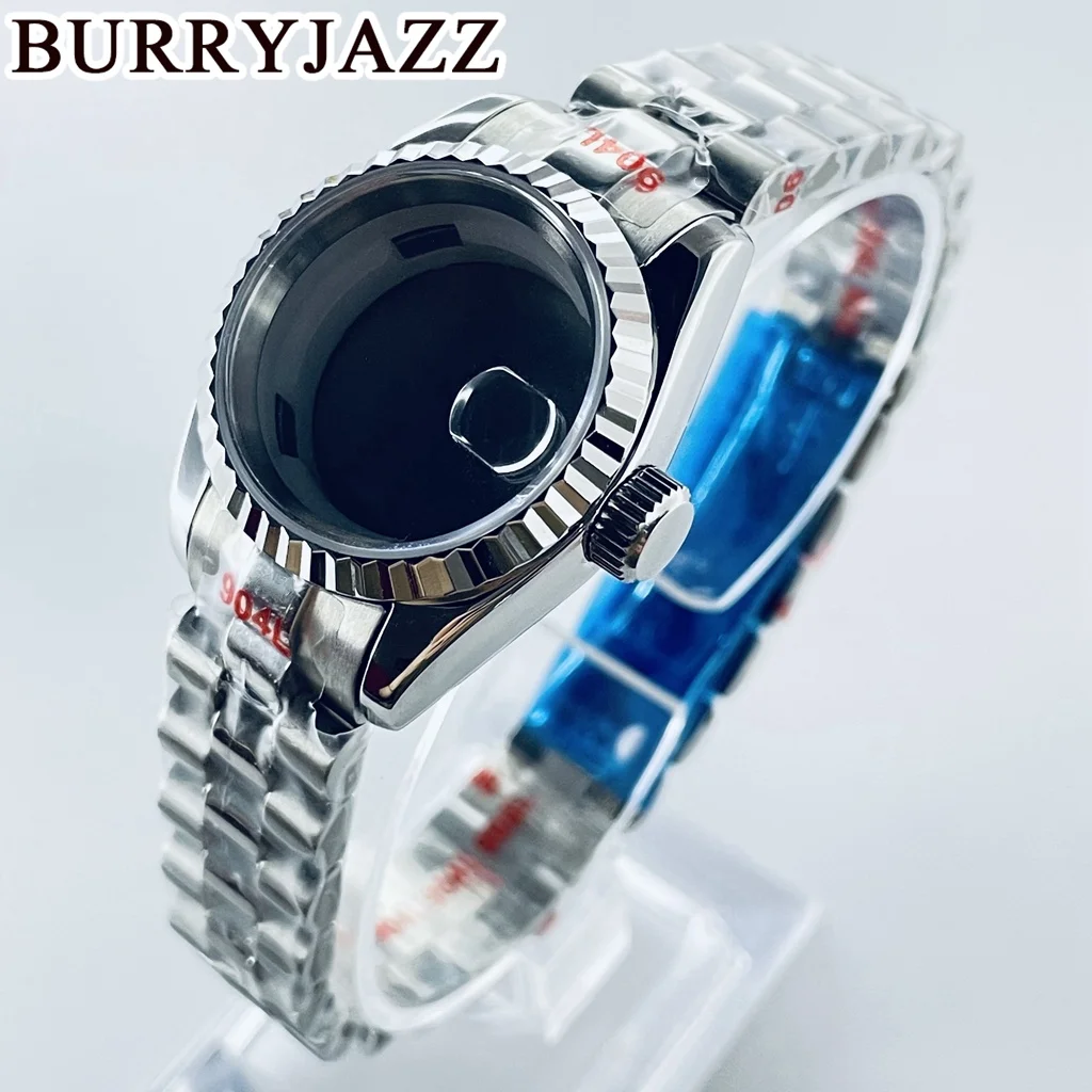 NH05 26mm/28mm Waterproof Stainless Steel Sapphire Glass President Strap Watch Case For Ladies Women Fit NH05 NH06 Movement