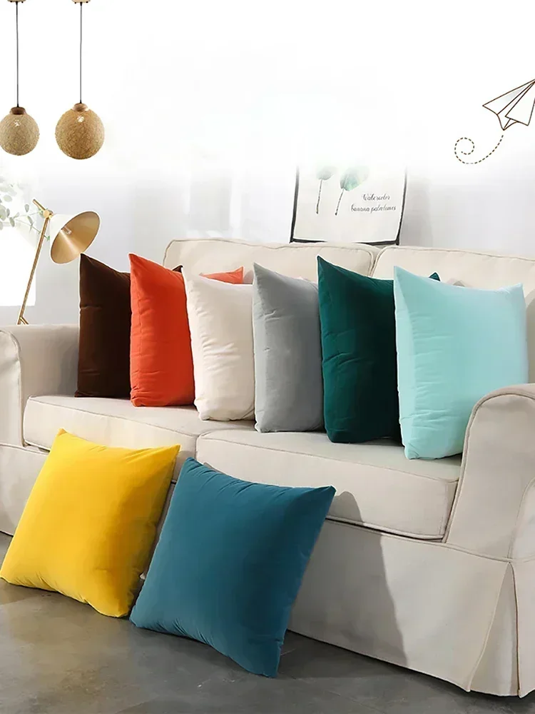 40X40 Velvet Cushion Cover Pure Color Throw Pillow Cushion Sofa Office Waist Pillow Pillow Cover Home Decor Accessories