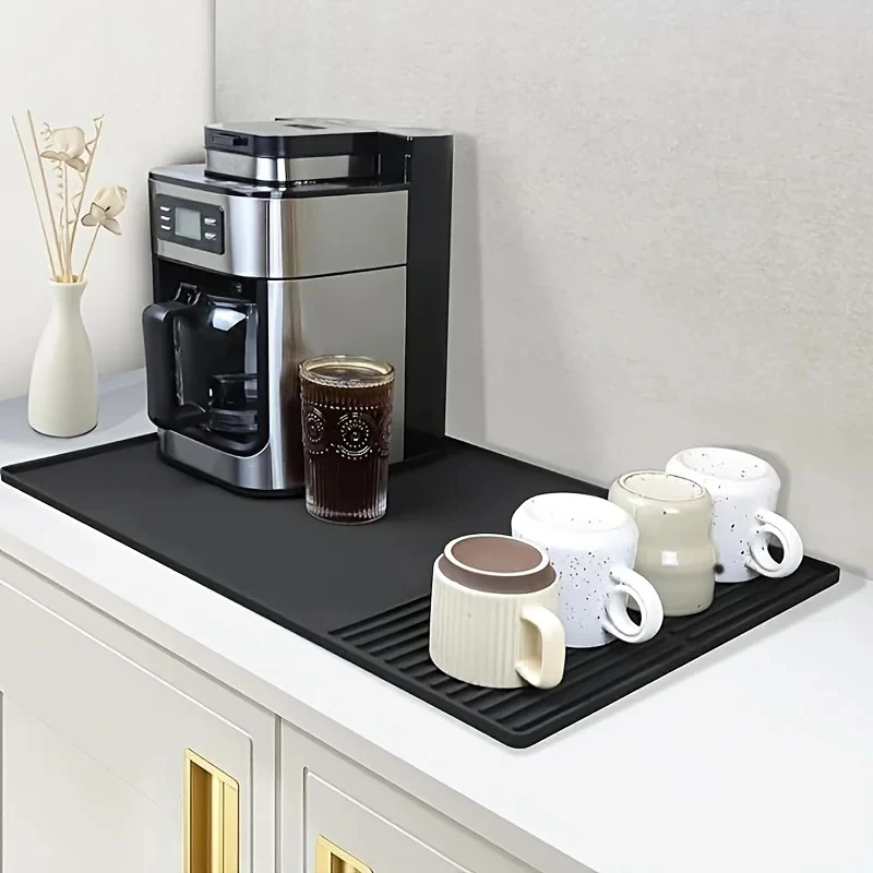 حصيرة قهوة من السيليكون 3 في 1 متعددة الوظائف غير قابلة للانزلاق لأسطح الكونترتوب لإعداد محطة القهوة الخالية من الفوضى والقهوة الأساسية