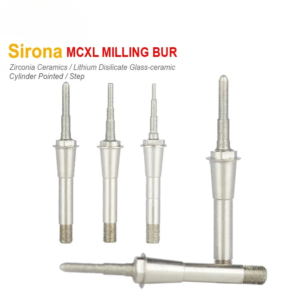 Dental Lab Sirona Cerec MCXL Milling Bur CADCAM Step Cylinder Pointed Grinding Zirconia Ceramic Lithium Disilicate Block Cutter