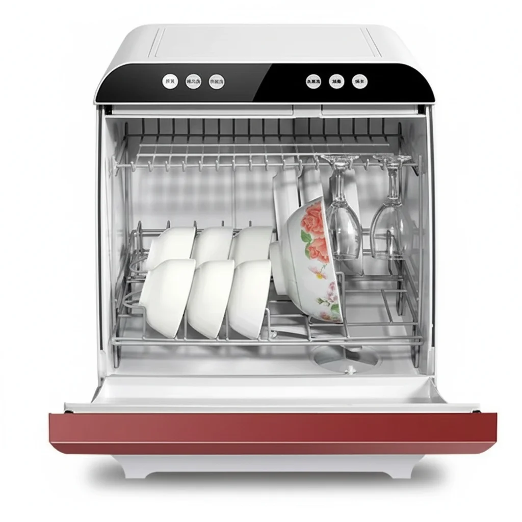 

Countertop Dishwasher, 440x430x420mm ABS Glass Mini Portable Dishwasher, Automatic High Temperature Desktop Dishwashing Machine