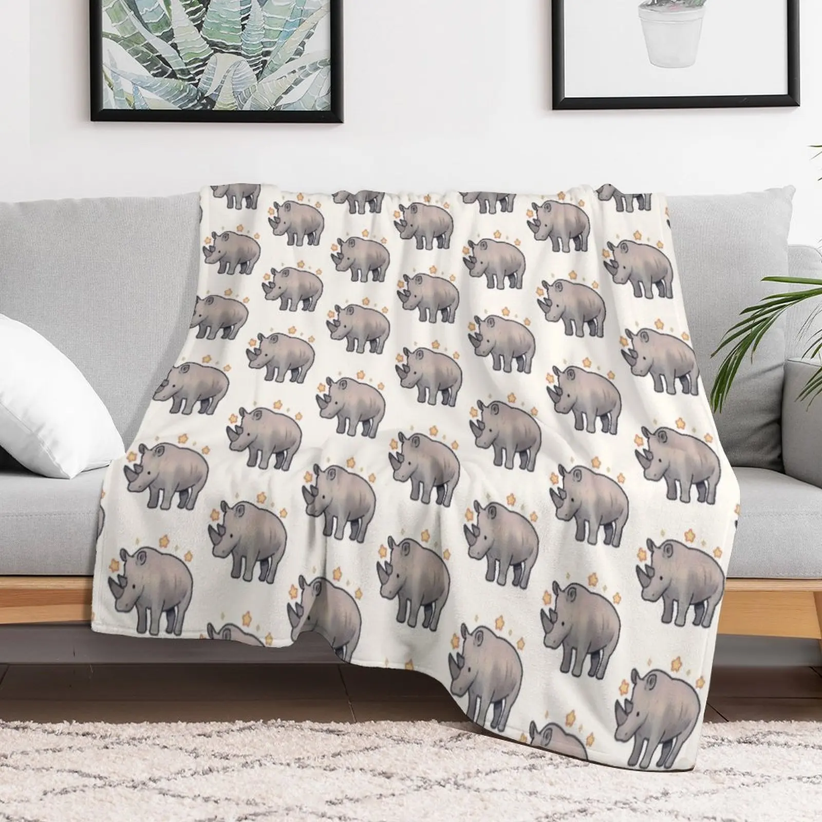 

Rhino Throw Blanket Plush Beautifuls for sofa Decoratives Blankets
