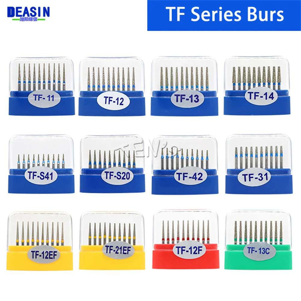 100PCS/Pack Dental TF Series Diamond Bur Multiple Models Optional Fit for Dental High Speed Handpiece Dentistry Tools