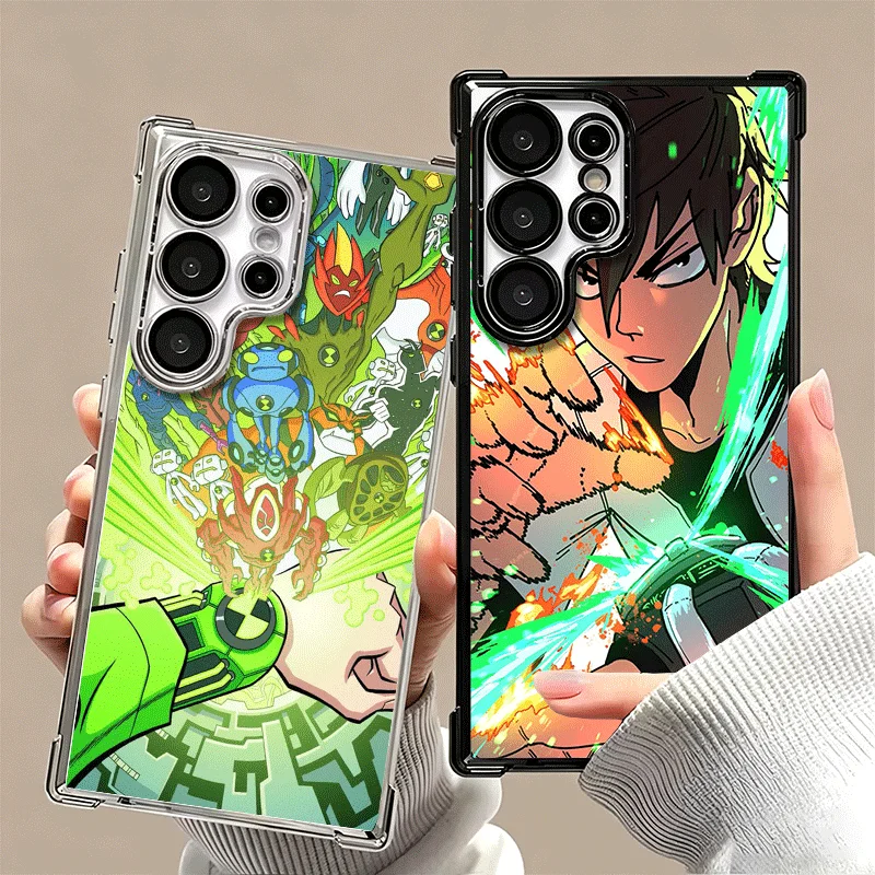 Cartoon Ben 10 Soft Phone Case For Samsung Galaxy S26 Ultra S25 Edge S24 FE S23 Plus S22 S21 + S20 Plating Anti-Fall Fundas