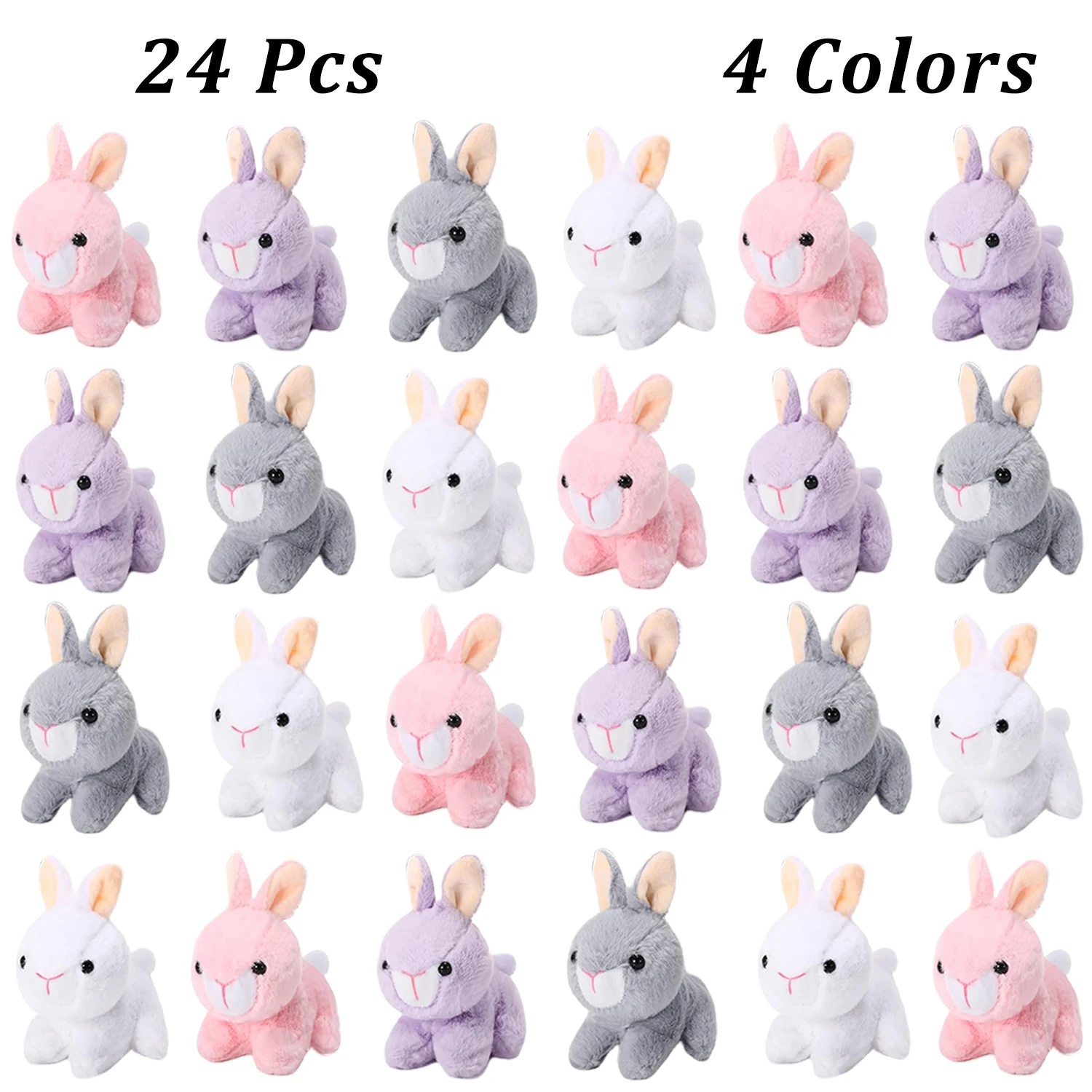 12-24 Stück Osterhase Plüschtiere Niedliche Tierhase Gefüllte Puppe Osterkorbfüller Geschenk für Kinder Kaninchen Tierhase Puppe