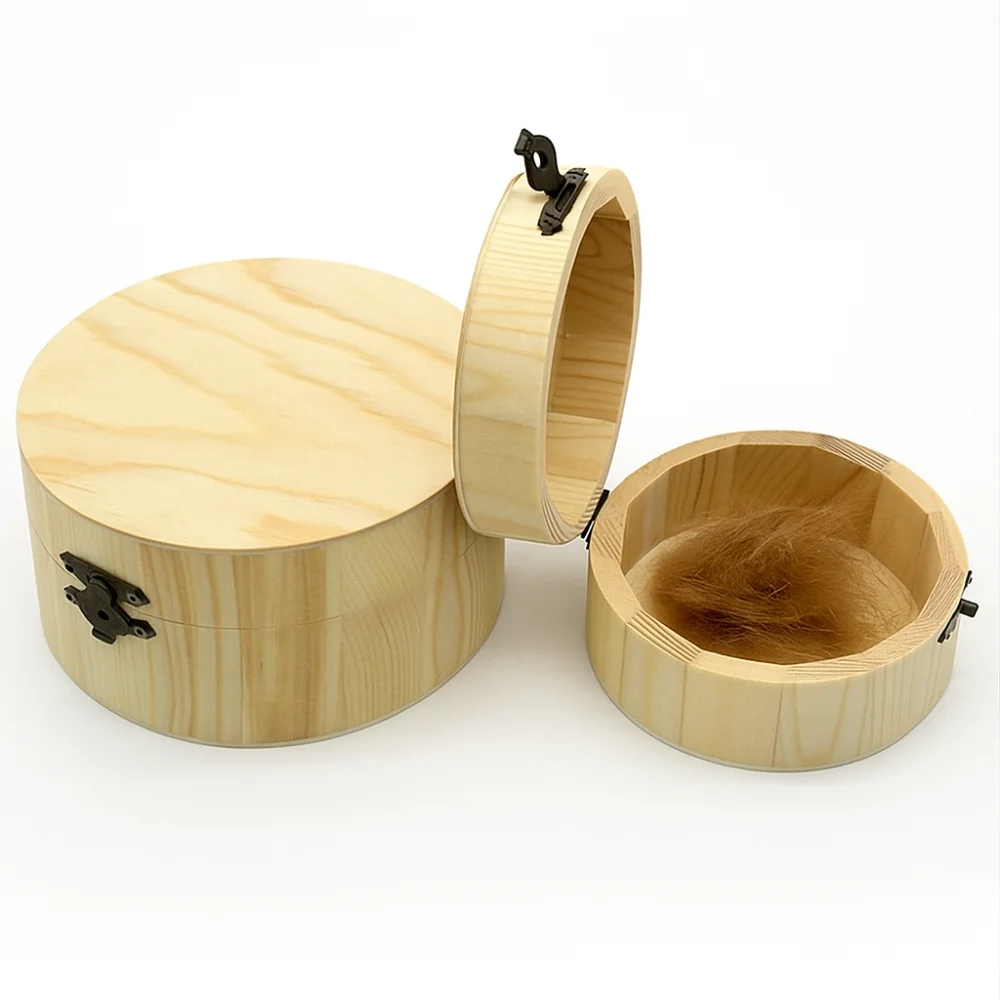 

Creative Pet Hair Keepsake Box Handcrafted Sentimental Dog Ashes Box Dustproof Eco-Friendly Wooden Storage Box