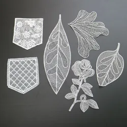 옷을위한 패션 꽃 자수 레이스 패치 수 놓은 로리타 포켓 Applique parches bordados para