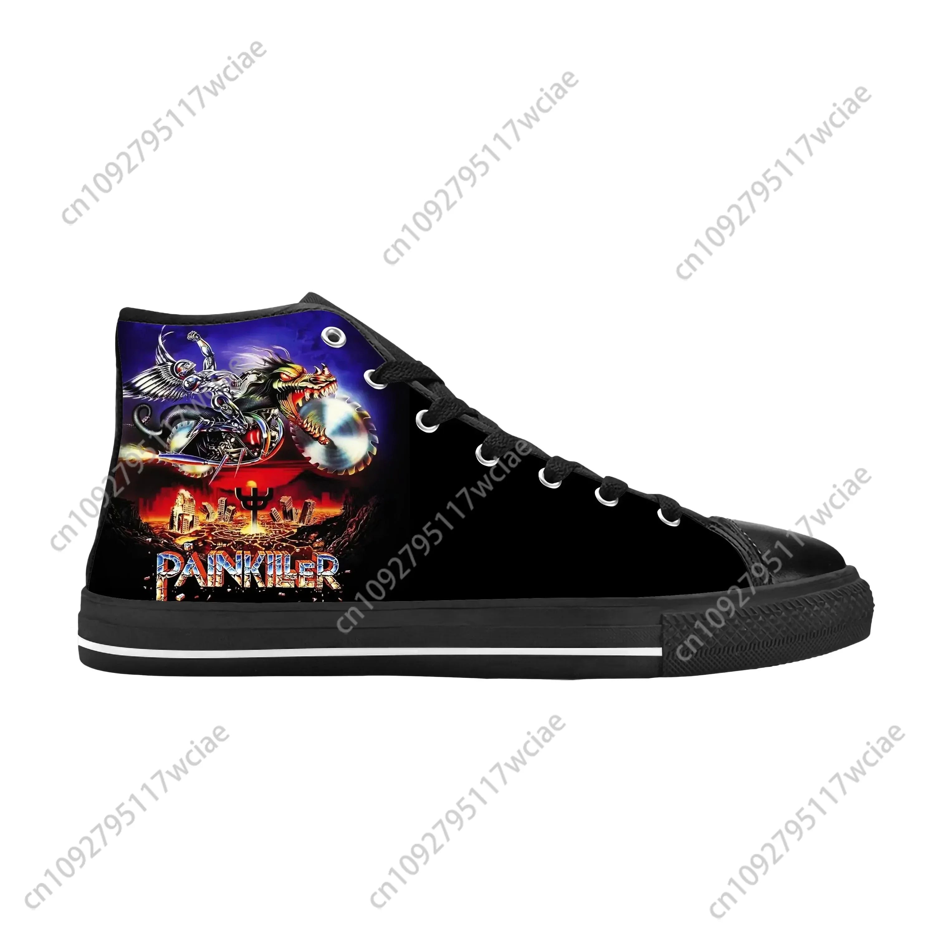 

Judas Priest Heavy Metal Rock N Roll Band Hip Hop Casual Cloth Shoes High Top Comfortable Breathable 3D Print Men Women Sneakers