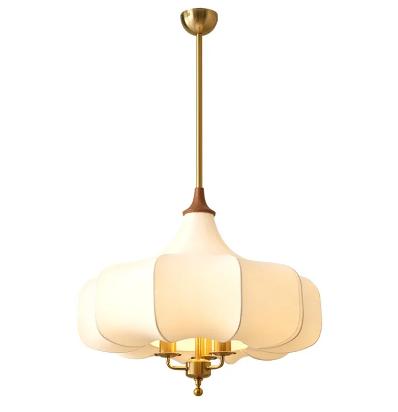 

French Retro Medieval Fabric Art Decorative Pendant Lights Led E27 Gold Lustre Home Decor Bedroom Study Studio Salon Restaurant