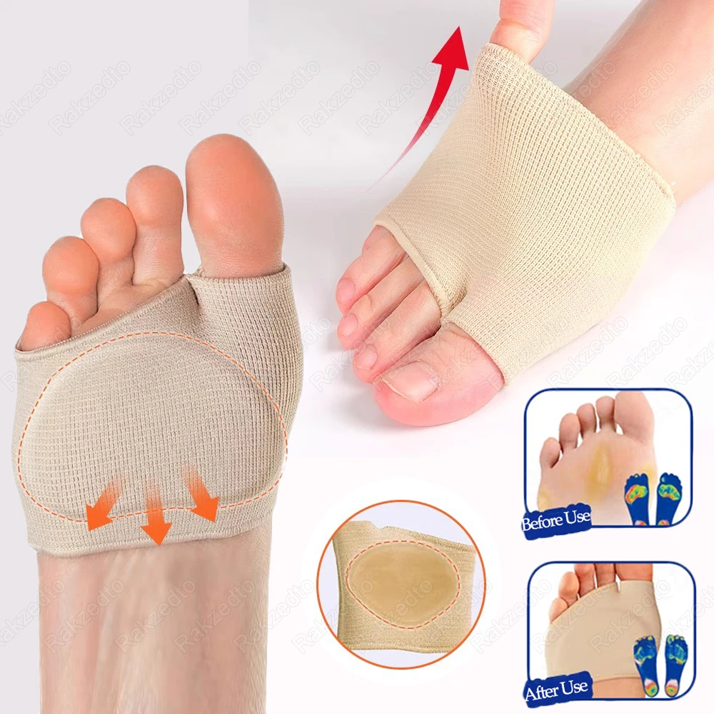 

Silicone Metatarsal Foot Pads for Shoes Insert Forefoot Pads Man Woman Toe Socks for Standing Long Time Pain Relief Insoles