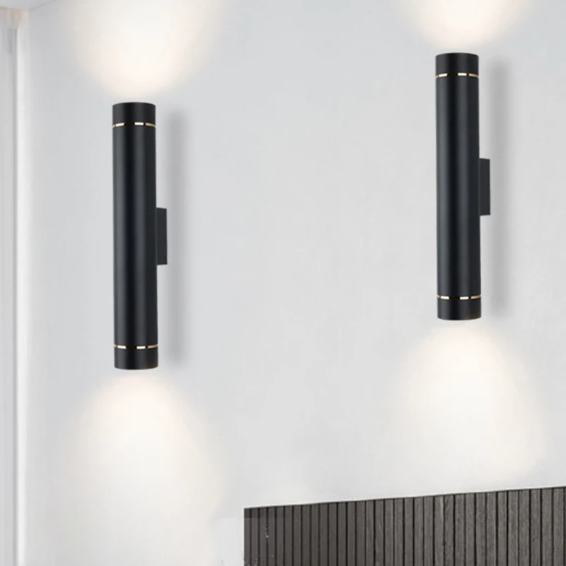 

Cylindrical Aluminium LED Wall Lights White Black Bdoy Foyer Bedroom Aisle Atmosphere Sconce Modern Minimalist Lamp