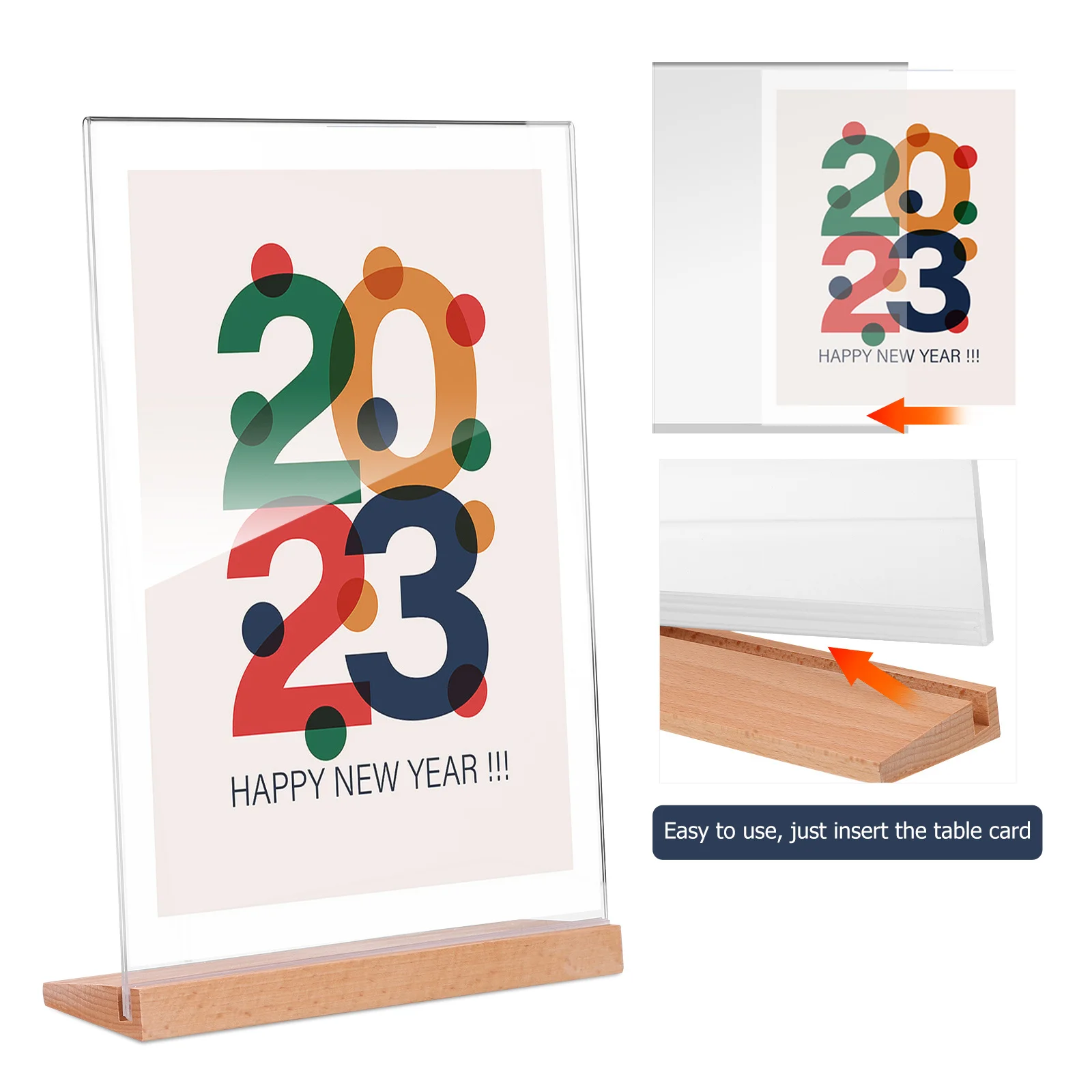 

2Pcs Acrylic Sign Holder Transparent Table Display Stand for Menus Signs Price Tags Place Cards Brochure Rack Desk Accessories