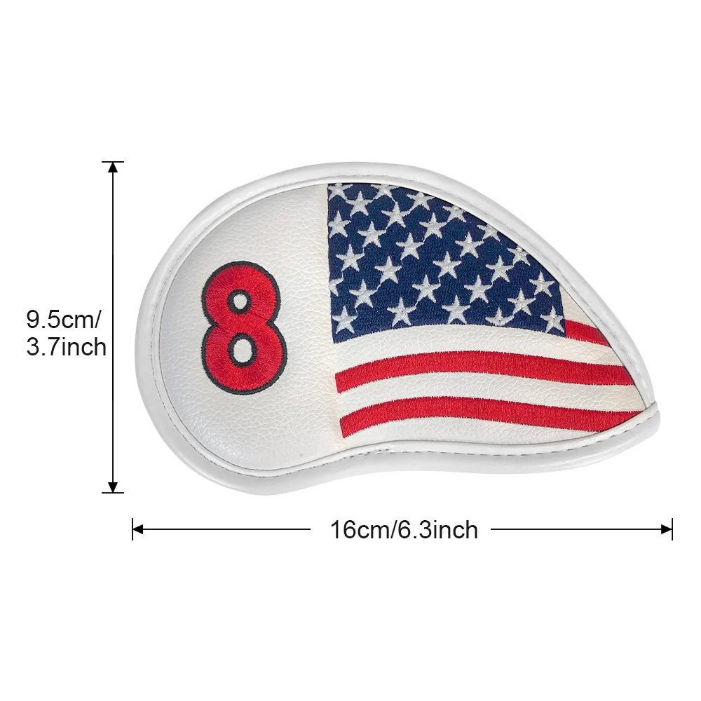 10Pcs/Pack Golf Iron Covers for Golf Clubs Headcover Set USA American Flag Style