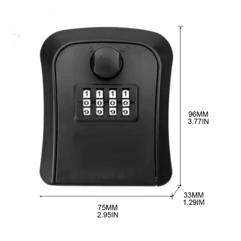 Key Lock Box 4 Digit Combination Lockboxs Wall Mounted Key Safe Waterproof Outdoor Key Hider Box for Home Office Garage 96BA