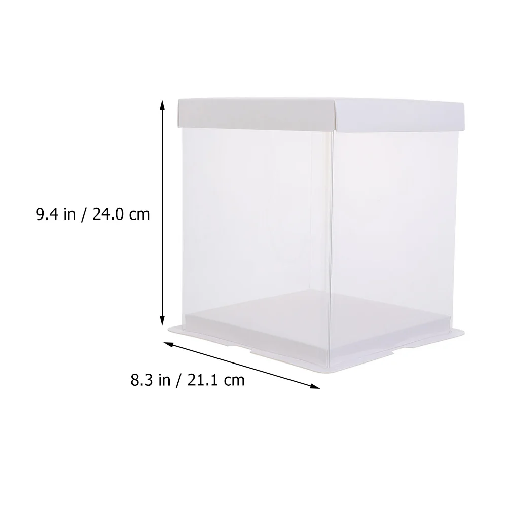 

Cake Packaging Boxes 6 Inches Food Grade White Card PET Transparent Cake Carrier Box For Birthday Party Shower