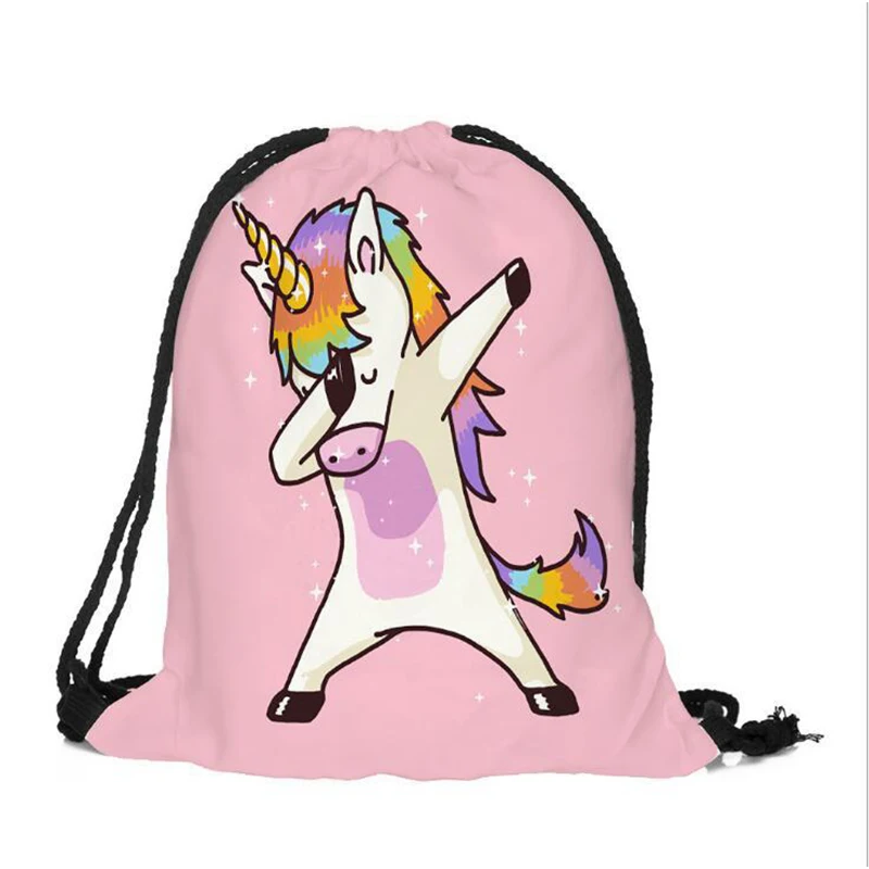 Cute Kid Baby Unicorn Pattern Sport Bags Swimming Bags Gym Pump Bag Sports School Drawstring Boy Girl Backpack Cosmetic Bag