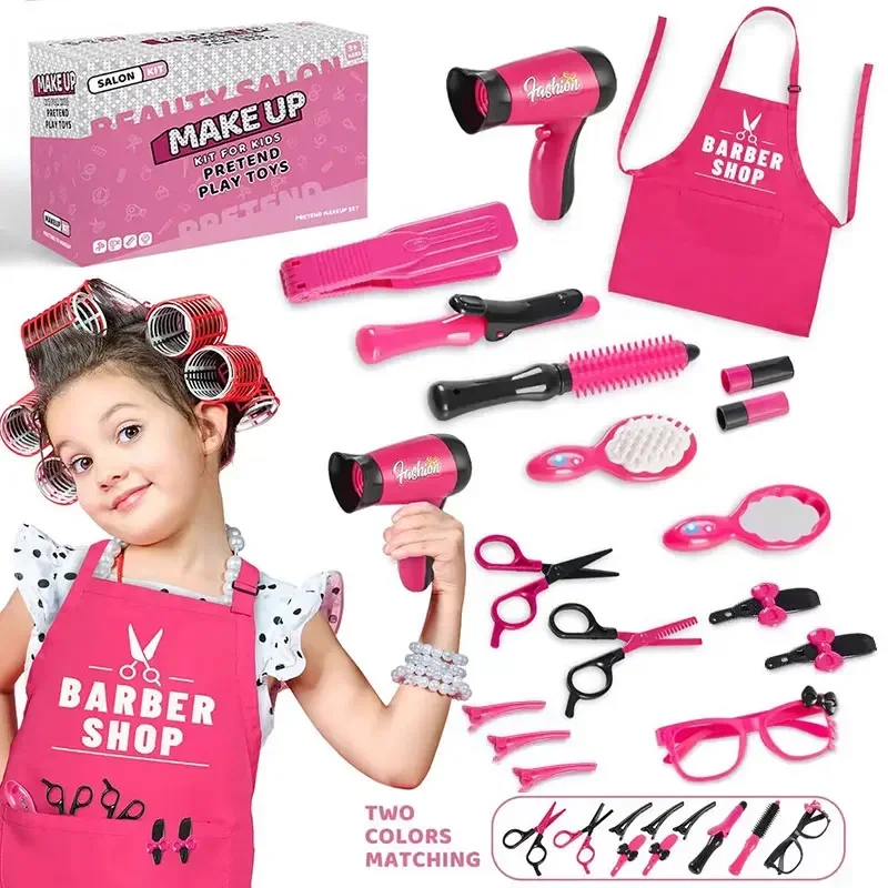 Girls Hair Salon Toys ,Barber Playset ,Pretend Play Hair Salon Set, Pretend Play Make Up and Styling Toy Set for Girls