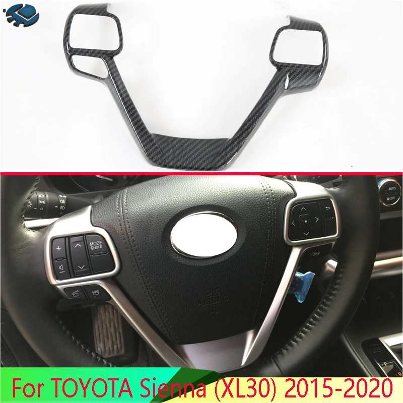 

For TOYOTA Sienna (XL30) 2015-2020 Car Accessories Steering Wheel Panel Cover Bezel Trim Insert Badge Molding Garnish