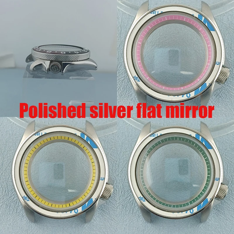 41mm 120 Click NH series 35 36 movement 316L Stainless steel Silver 007 housing sapphire flat glass transparent back cover