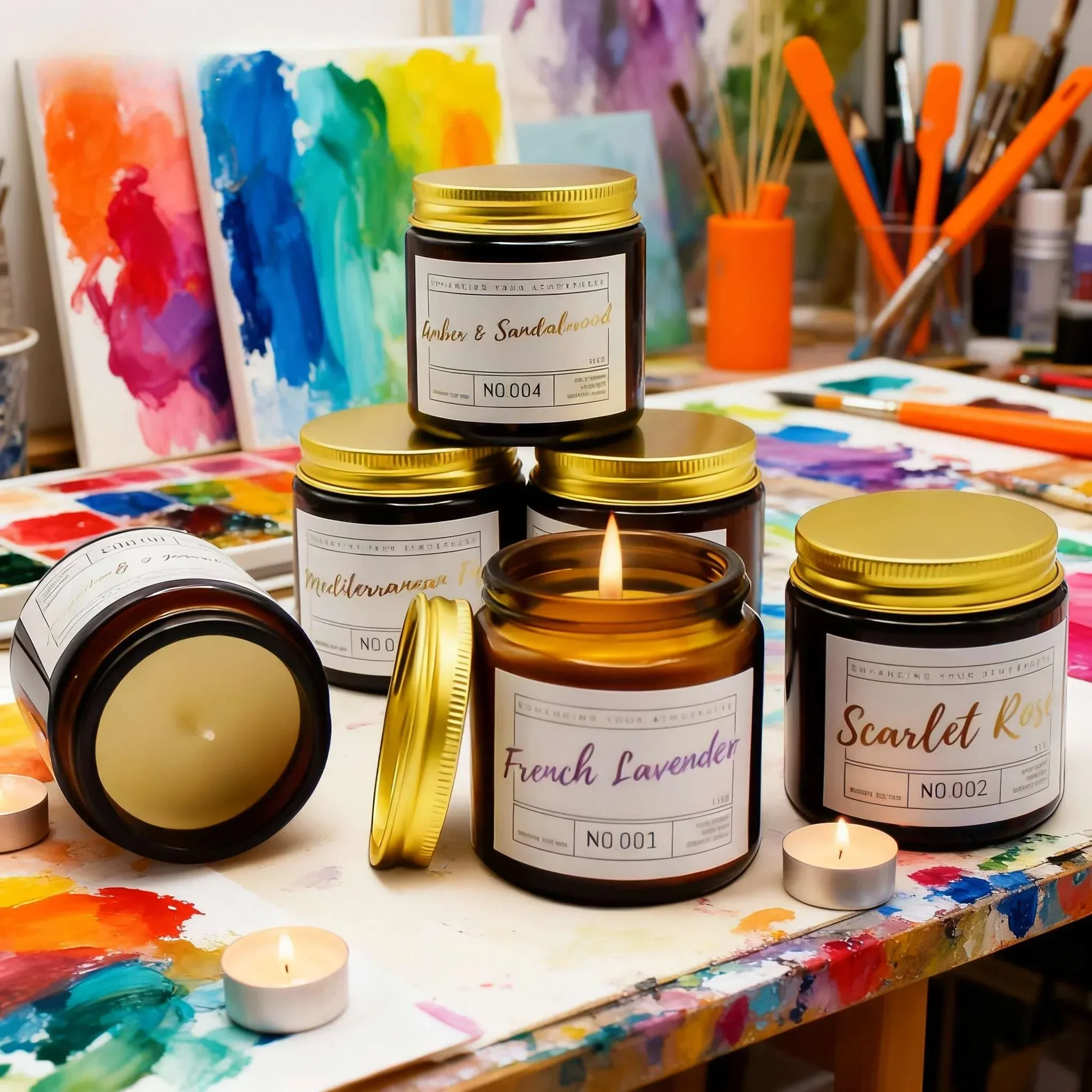 

Valentine Mother's Day Birthday Gifts for Women 6 Pack Scented Soybean Wax Candles Home Decor 300 Hours Burn Time Luxur Gift Box