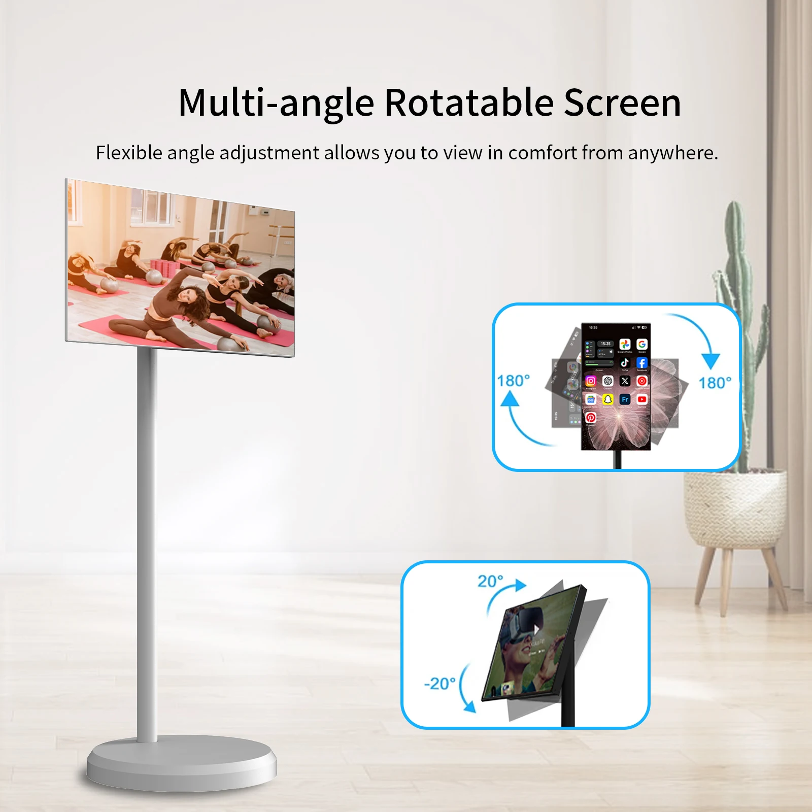 21.5 24 27 32 Inch HD Android Interactive Touch LCD Display with 5H or 9H Battery Stand Wireless Smart Portable TV view 3