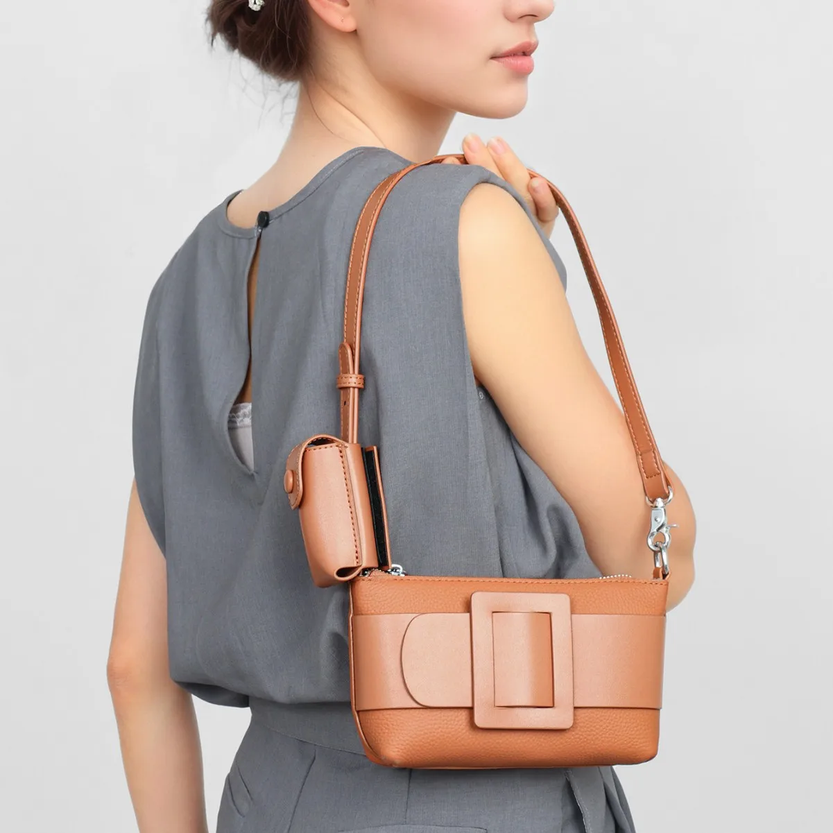 100% Genuine Leather Original Retro Diaper Bag Ladies Shoulder Satchel Textured Handbag For Baby Essentials