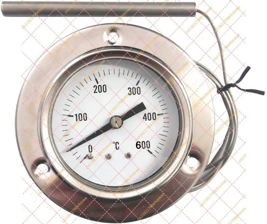 Stainless Steel Oven Thermometer 0-500°C, Dial Pyrometer for Pizza Grills & Wood Stoves