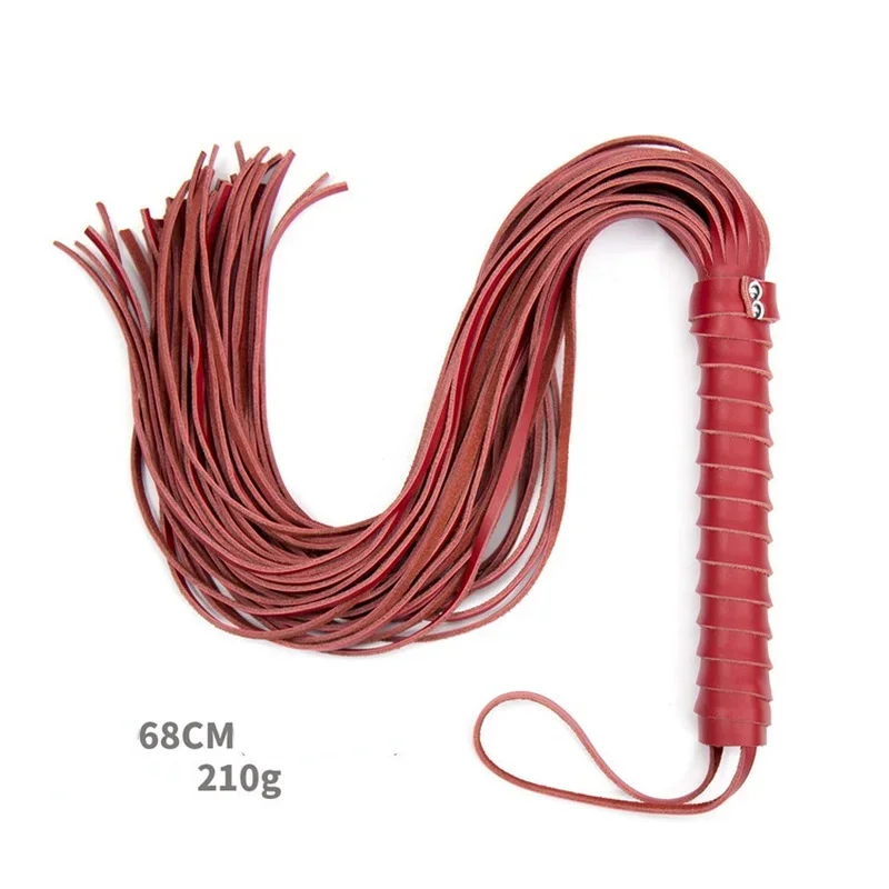 New 68CM Genuine Leather Tassel Horse Whip With Handle Flogger Equestrian Whips Teaching Training Riding Whips