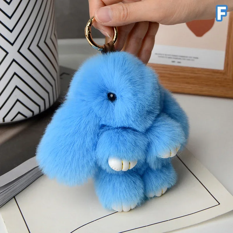 15cm Rabbit Fur Keychain Women Bag Car Key chain Pendant Decoration Jewelry Bags Hangings Accessories Gifts image 6