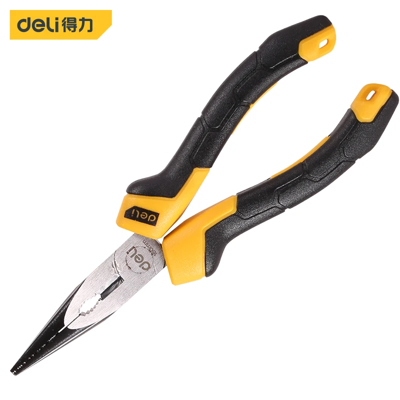 

DeLi Needle Nose Pliers 6 /8 Inches Chrome Vanadium Steel Industrial GradeElectrician Pliers Wire Cutter