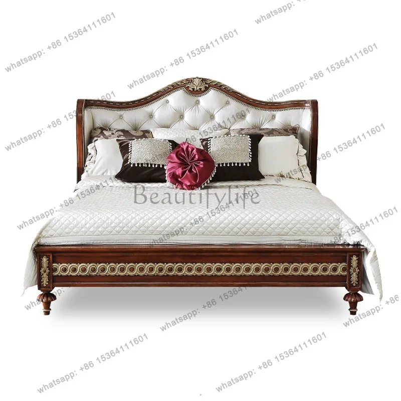 

02French double bed neoclassical rose court style French furniture bedroom double bed